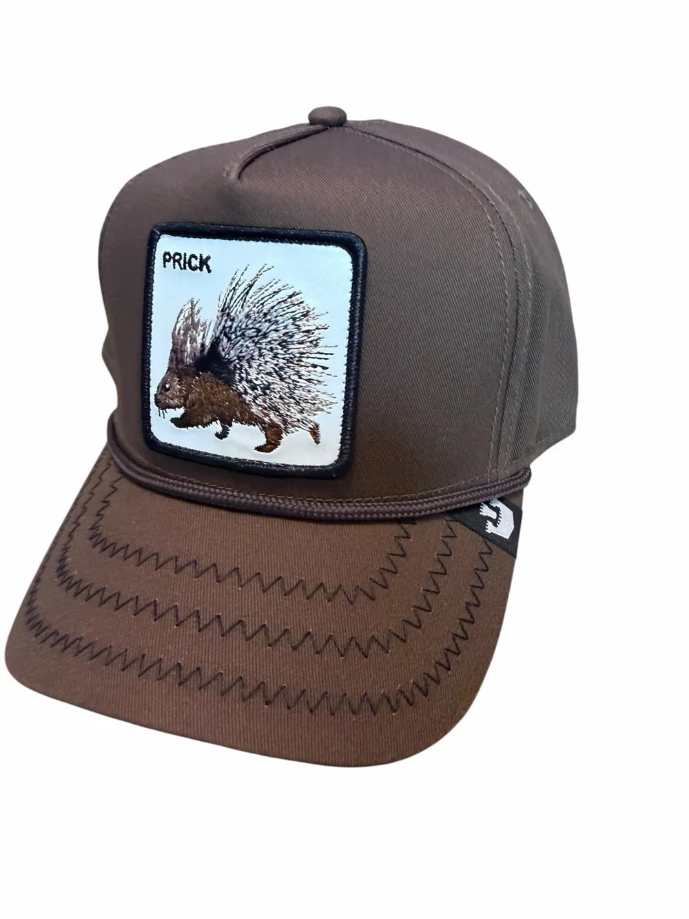 Porcupine Prick Retro Goorin Bros The Farm Brown Trucker Hat NWT